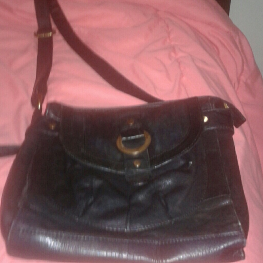Great American leatherworks black messenger purse